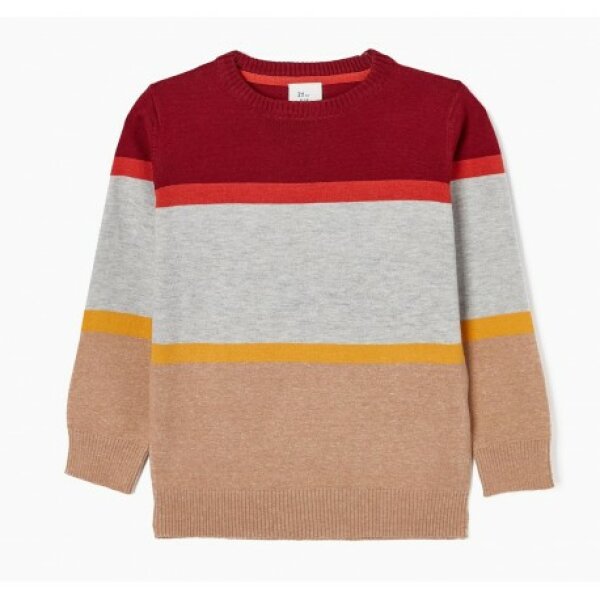 Βαμβακερό πουλοβεράκι Zippy με σχέδιο ρίγες 225-5900ZT - Image 1