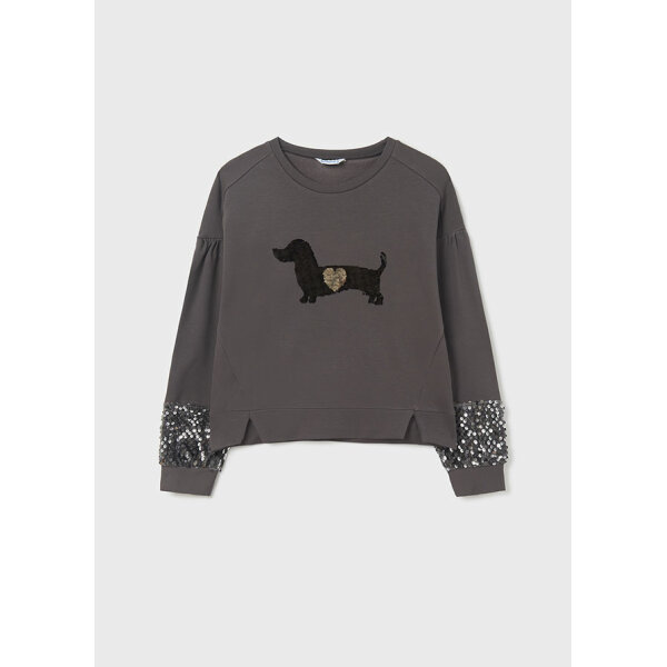 Φούτερ με πούλιες κορίτσι Γκρί 12-07469-052 - Image 1