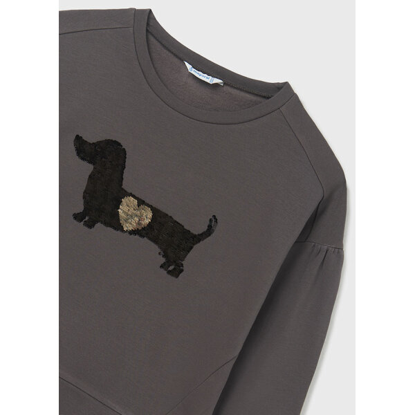 Φούτερ με πούλιες κορίτσι Γκρί 12-07469-052 - Image 4