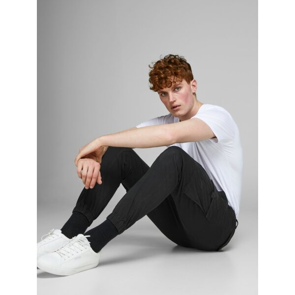 12139912_2832275_creative Ανδρικό Παντελόνι JACK & JONES CARGO 12139912 Μαύρο - Image 4