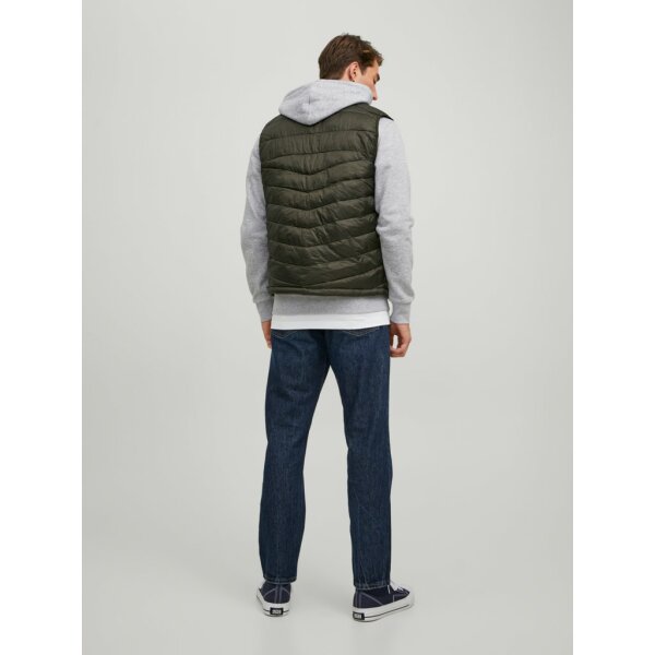 12211790_3918762_back Ανδρικό Γιλέκο Αμάνικο JACK & JONES 12211790 Χακί - Image 2