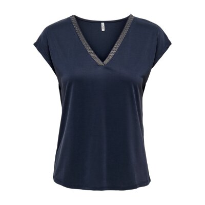 ΓΥΝΑΙΚΕΙΟ ΜΠΛΟΥΖΑΚΙ ΜΠΛΕ ΣΚΟΥΡΟ ONLY ONLFREE S/S MODAL STITCH TOP JRS 15285624