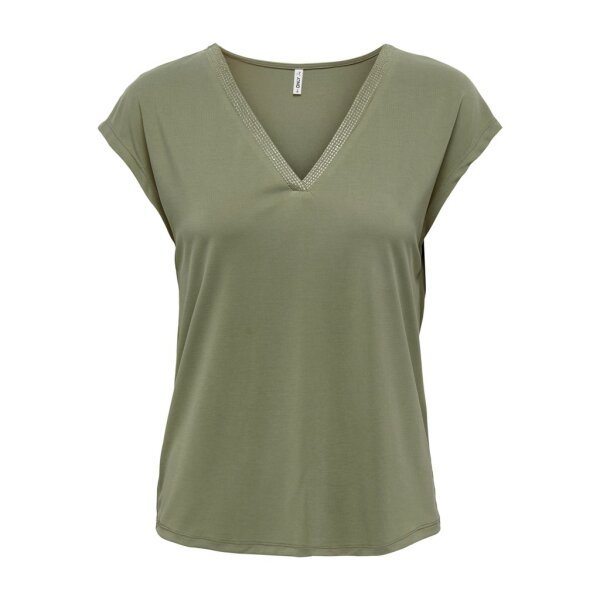ΓΥΝΑΙΚΕΙΟ ΜΠΛΟΥΖΑΚΙ ΧΑΚΙ ONLY ONLFREE S/S MODAL STITCH TOP JRS 15285624 - Image 1