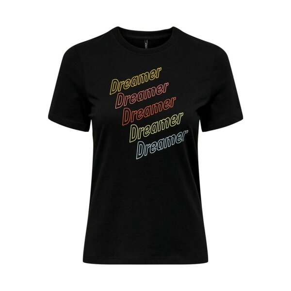 ΓΥΝΑΙΚΕΙΟ ΜΠΛΟΥΖΑΚΙ ΜΑΥΡΟ ONLY ONLCORA REG S/S WORD TOP BOX JRS 15286729 - Image 1