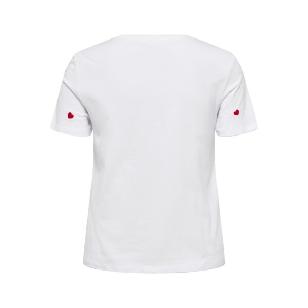 ΓΥΝΑΙΚΕΙΟ ΜΠΛΟΥΖΑΚΙ ΛΕΥΚΟ ΜΕ ΚΑΡΔΙΕΣ ONLY ONLKETTY S/S O-NECK TOP BOX JRS 15288473 - Image 2