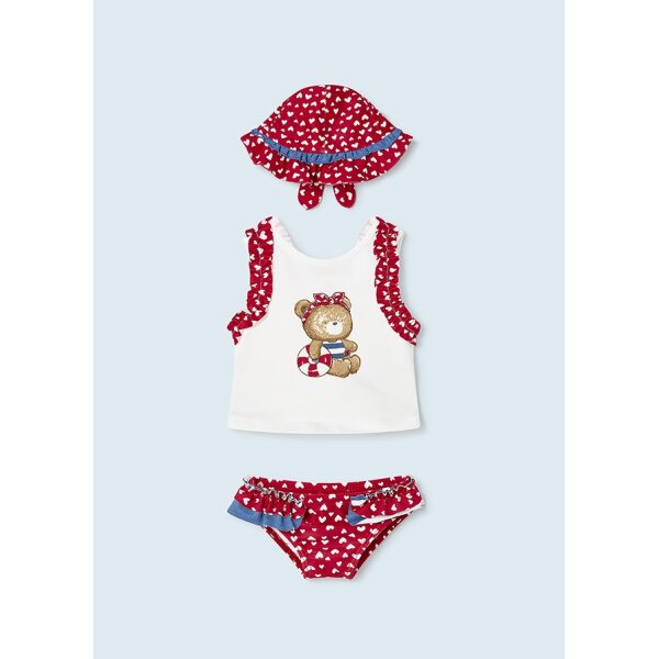 23-01692-051-L-4 Παιδικό Σετ Μαγιό Με Καπέλο Κόκκινο 23-01692-051 - Image 1