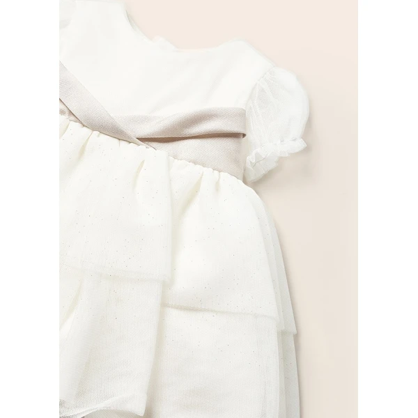 Παιδικό Φόρεμα Τούλι Αμπιγιέ Εκρού 23-01811-083 - Image 3