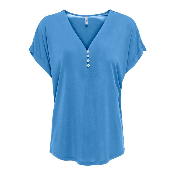 ONLY_Springsummer_4215584_15285116 ΓΥΝΑΙΚΕΙΟ ΜΠΛΟΥΖΑΚΙ ΓΑΛΑΖΙΟ ONLY ONLFREE S/S MODAL PLACKET TOP JRS  15285116 - Image 1