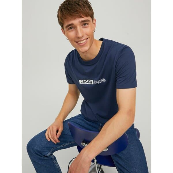Ανδρική Μπλούζα JACK & JONES 12221946 Μπλέ - Image 3