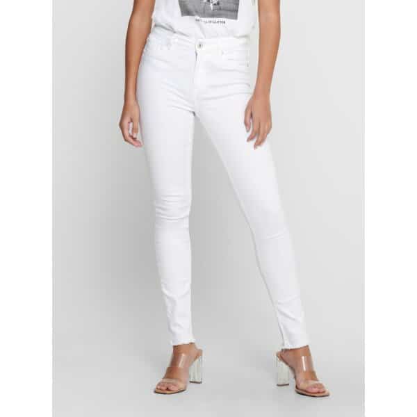 15155438_2768109_front_1 Γυναικείο Παντελόνι Jeans Λευκό ONLBLUSH MID 15155438 - Image 1