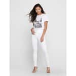 Γυναικείο Παντελόνι Jeans Λευκό ONLBLUSH MID 15155438 - Image 8