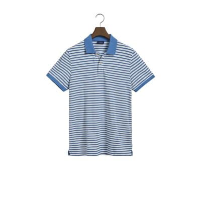 Ανδρική Μπλούζα GANT POLO PIQUE STRIPED 2062016 Γαλάζιο
