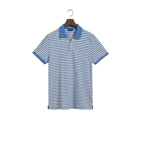 202301-2062016-471-transparent-fv-1 Ανδρική Μπλούζα GANT POLO PIQUE STRIPED 2062016 Γαλάζιο - Image 1