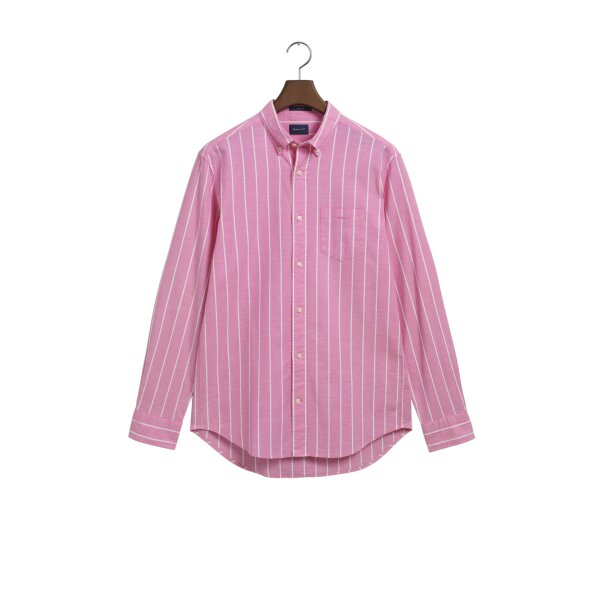 202301-3230037-606-transparent-fv-1 Ανδρικό Πουκάμισο GANT Ριγέ 3230037 RED OXFORD  STRIPE ΡΟΖ - Image 1