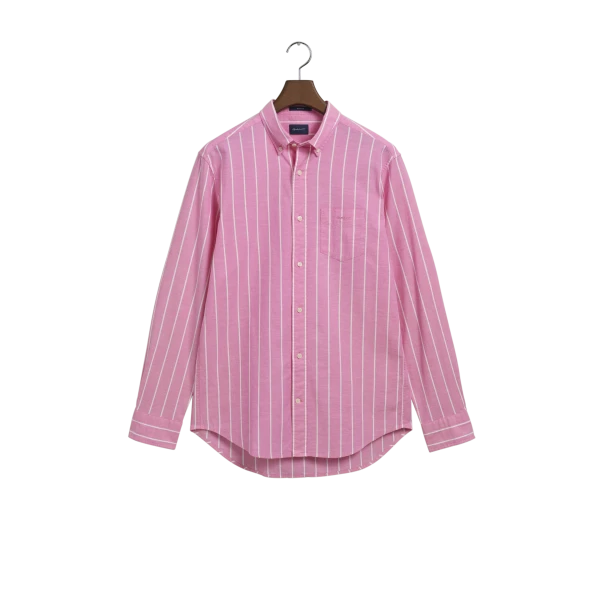 Ανδρικό Πουκάμισο GANT Ριγέ 3230037 RED OXFORD  STRIPE ΡΟΖ - Image 2