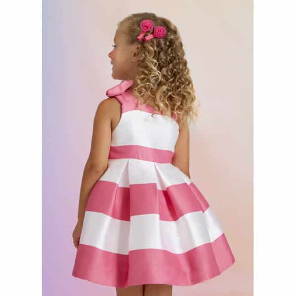 Παιδικό Φόρεμα Με Ρίγες Λευκό-φούξια Abel & lula 23-05042-068 - Image 2