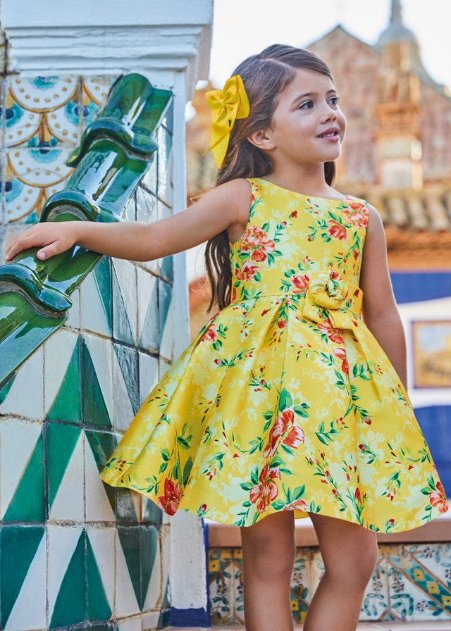 Παιδικό Φόρεμα Floral Κίτρινο Ρόζ Abel & lula 23-05053-003 - Emporio Shop