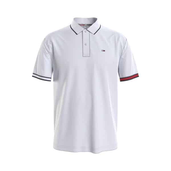 DM0DM12963-YBR Ανδρική Μπλούζα TOMMY JEANS  CUFFS POLO DM0DM12963 Λευκό - Image 1