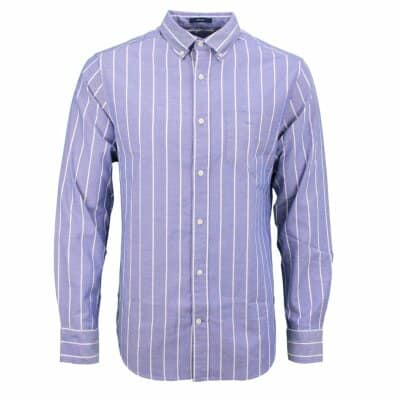 Ανδρικό Πουκάμισο GANT Ριγέ 3230037 RED OXFORD STRIPE Μπλέ
