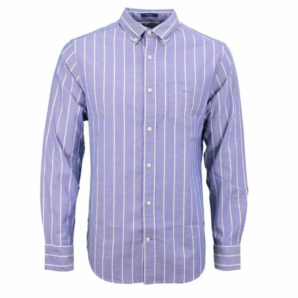 Gant_Oford_Stripe_Shirt_3230037_436_college_blue_1 Ανδρικό Πουκάμισο GANT Ριγέ 3230037 RED OXFORD  STRIPE Μπλέ - Image 1