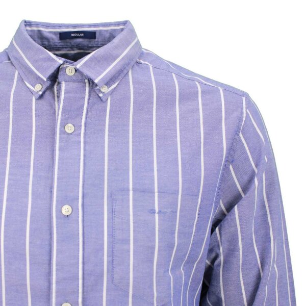 Ανδρικό Πουκάμισο GANT Ριγέ 3230037 RED OXFORD  STRIPE Μπλέ - Image 3