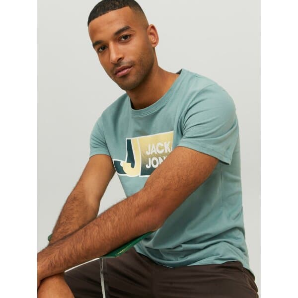 Ανδρική Μπλούζα JACK & JONES 12228078 Πετρόλ - Image 6