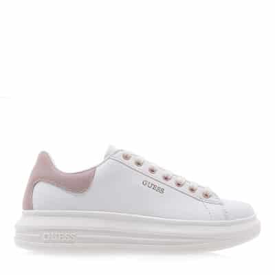 Γυναικείο Παπούτσι Λευκό Sneaker vibo μειγμα με δερμα GUESS