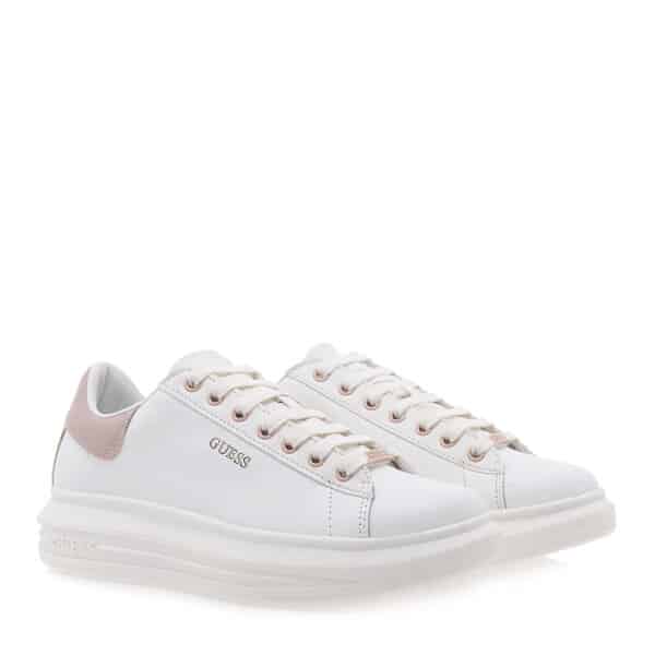 Q10630452193-1 Γυναικείο Παπούτσι  Λευκό Sneaker vibo μειγμα με δερμα GUESS - Image 4