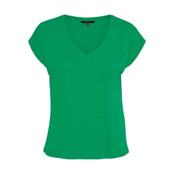 VERO MODA ΜΠΛΟΥΖΑΚΙ ΚΟΝΤΟΜΑΝΙΚΟ ΠΡΑΣΙΝΟ VMFILLI SS V-NECK TEE GA NOOS 10247666 - Image 2