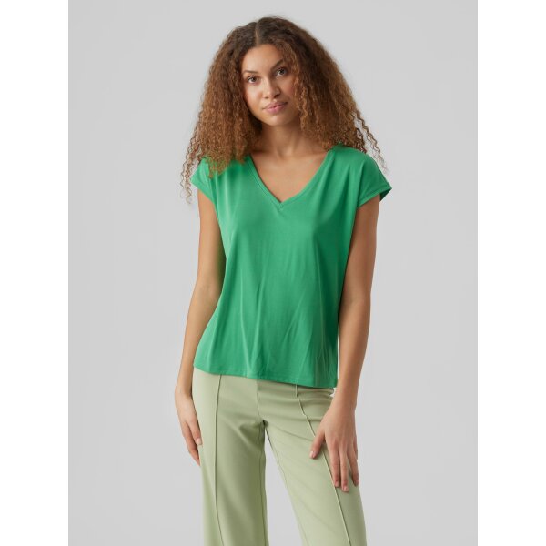 VERO MODA ΜΠΛΟΥΖΑΚΙ ΚΟΝΤΟΜΑΝΙΚΟ ΠΡΑΣΙΝΟ VMFILLI SS V-NECK TEE GA NOOS 10247666 - Image 1