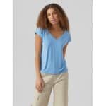 VERO MODA ΜΠΛΟΥΖΑΚΙ ΚΟΝΤΟΜΑΝΙΚΟ ΓΑΛΑΖΙΟ VMFILLI SS V-NECK TEE GA NOOS 10247666