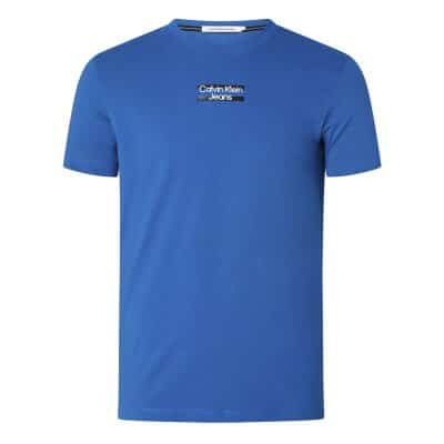 Ανδρική Μπλούζα CALVIN KLEIN STRIPE LOGO J30J322872 Μπλέ