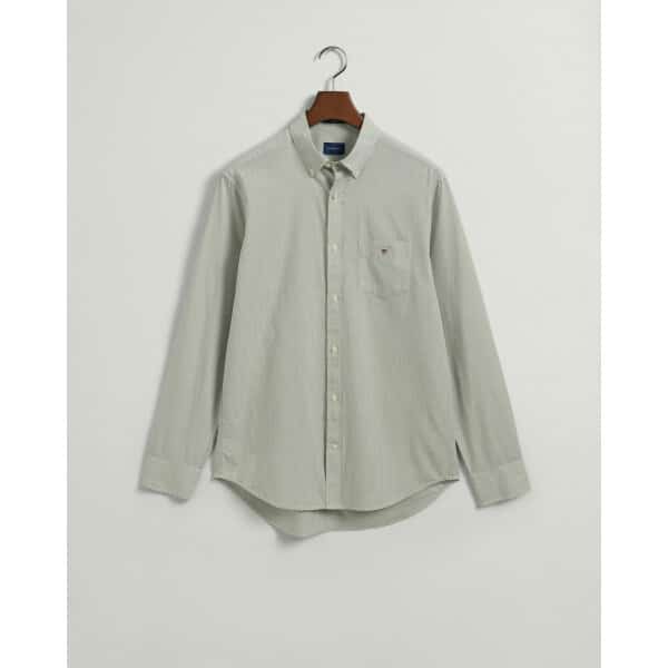 202301-3063000-362-flat-fv-1 Ανδρικό Πουκάμισο GANT REG BROADLOTH BANKER 3063000 Πράσινο - Image 1