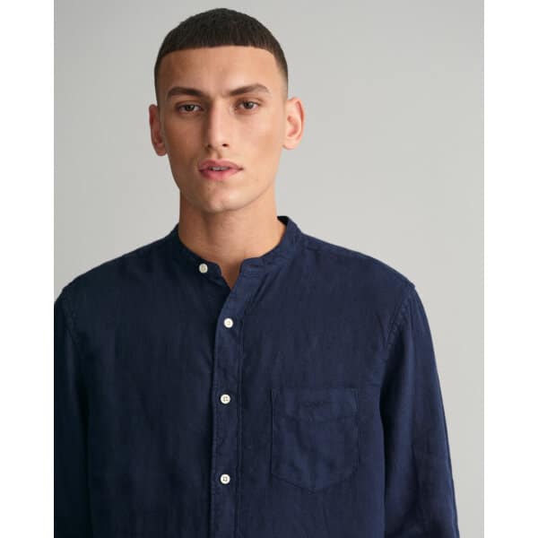 Ανδρικό Πουκάμισο GANT 3230078 REG UT DYED LINEN BAND Μπλέ - Image 2