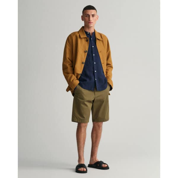 Ανδρικό Πουκάμισο GANT 3230078 REG UT DYED LINEN BAND Μπλέ - Image 5