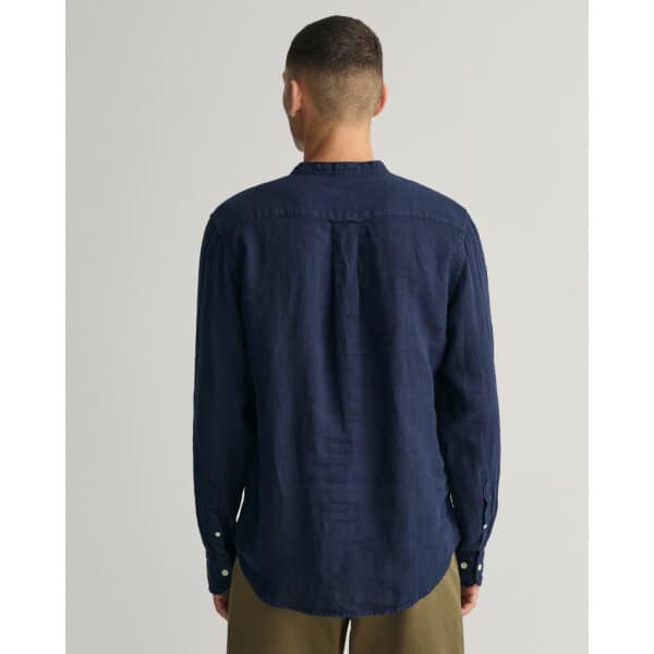 Ανδρικό Πουκάμισο GANT 3230078 REG UT DYED LINEN BAND Μπλέ - Image 6