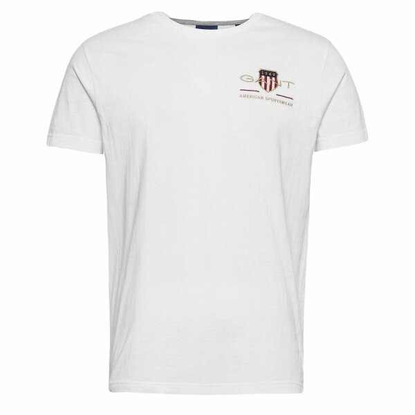 Ανδρική Μπλούζα GANT SHIELD EMB SS 2003081 Λευκό - Image 3