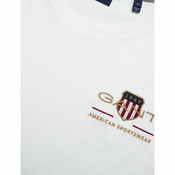 Ανδρική Μπλούζα GANT SHIELD EMB SS 2003081 Λευκό - Image 5