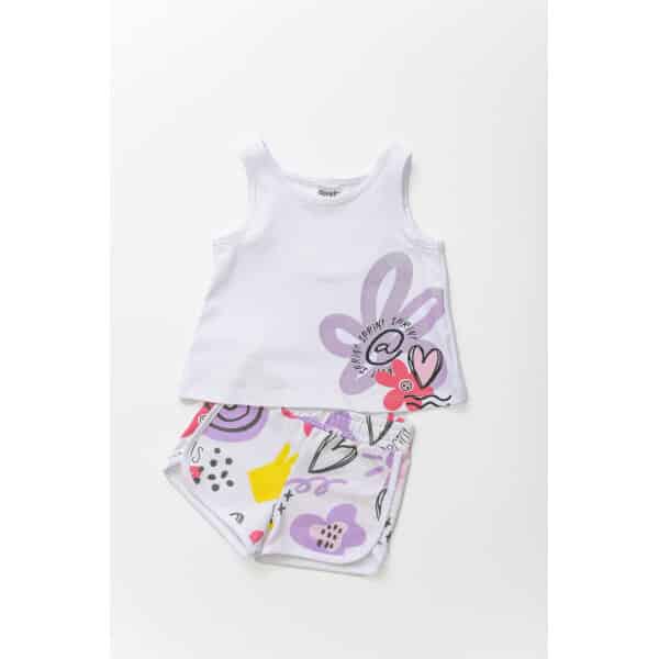 ΠΑΙΔΙΚΟ ΣΕΤ ΜΕ SHORTS ΚΟΡΙΤΣΙ 2-5 ΕΤΩΝ ΛΕΥΚΟ SPRINT 231-2000 - Image 1