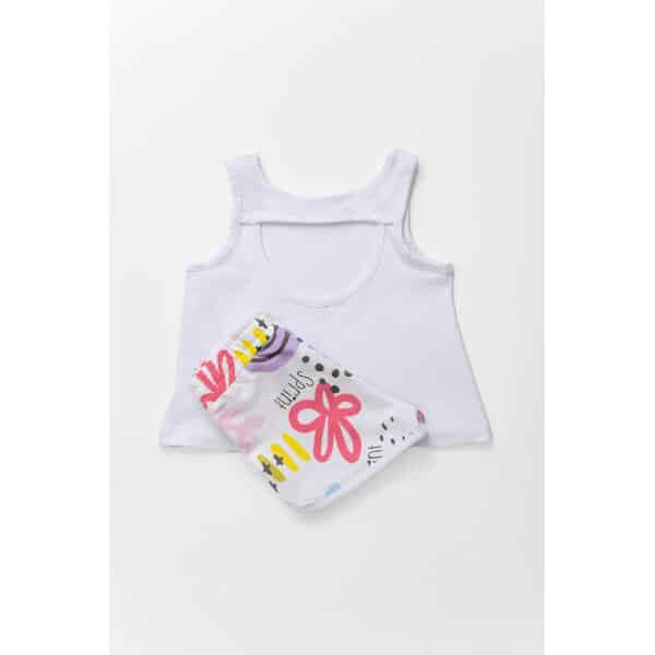 ΠΑΙΔΙΚΟ ΣΕΤ ΜΕ SHORTS ΚΟΡΙΤΣΙ 2-5 ΕΤΩΝ ΛΕΥΚΟ SPRINT 231-2000 - Image 3