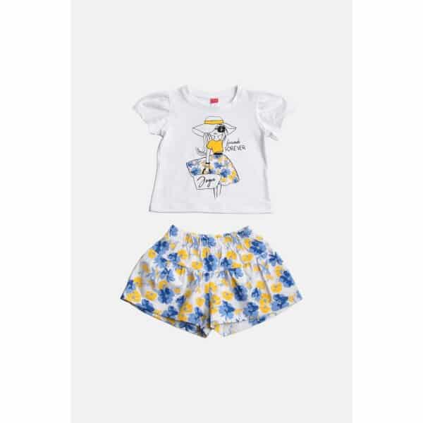 2311144_01 ΠΑΙΔΙΚΟ ΣΕΤ SHORTS ΛΕΥΚΟ WITH HAT JOYCE 2311144 - Image 1