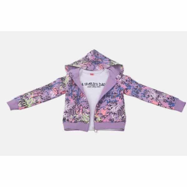 2313001_04_02 ΠΑΙΔΙΚΗ ΦΟΡΜΑ ΕΠΟΧΙΑΚΗ ΓΙΑ ΚΟΡΙΤΣΙ ΤΡΙΠΛΕΤΑ ΜΩΒ GRAFFITI JOYCE  2313001 - Image 2