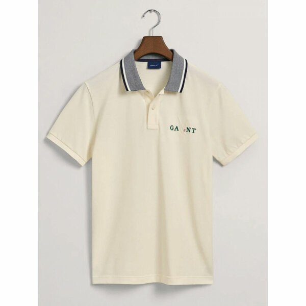 Ανδρική Μπλούζα GANT POLO SAIL SS PIQUE 2062015 Εκρού - Image 1