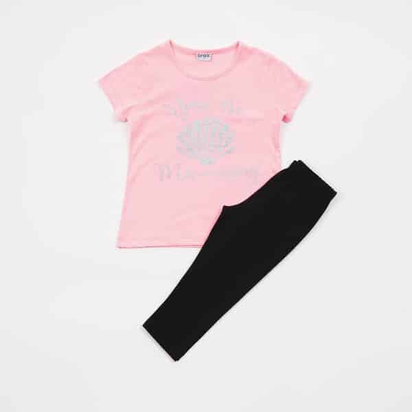 43120 ΣΕΤ ΜΑΥΡΟ ΚΟΛΑΝ 3/4/ΡΟΖ ΝΕΟΝ ΜΠΛΟΥΖΑ TRAX 43120 - Image 1