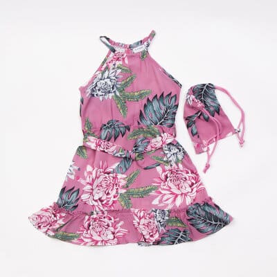 ΦΟΡΕΜΑ ΜΕ ΠΟΥΓΚΙ FLORAL ΡΟΖ TRAX 43144