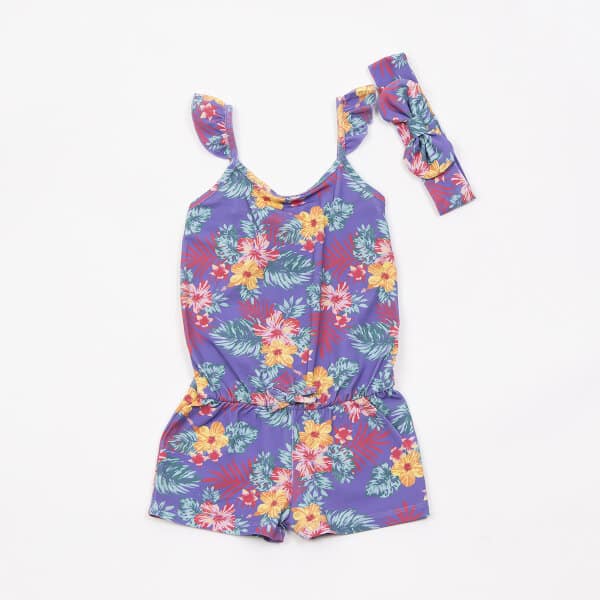 ΟΛΟΣΩΜΗ ΦΟΡΜΑ FLORAL ΜΕ ΚΟΡΔΕΛΑ ΚΟΡΙΤΣΙ 1-6 ετών TRAX 43233 - Image 1