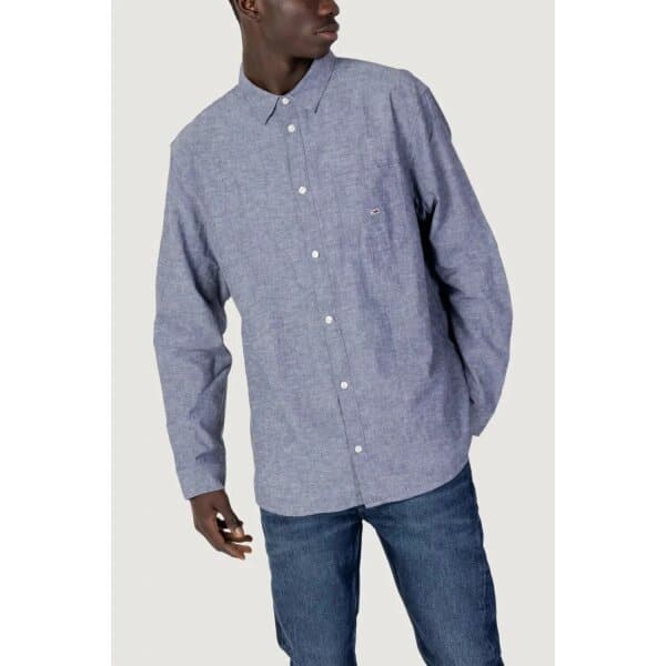 695b54dc7c0c928b92761417ea5169b1.jpg Ανδρικό Πουκάμισο Λινό TOMMY JEANS DM0DM16272 Μπλέ - Image 1