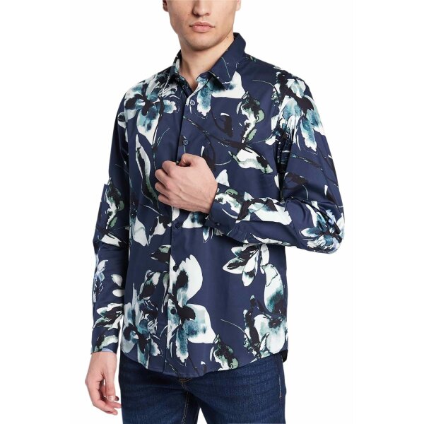 Ανδρικό Πουκάμισο GUESS M3GH24W7N50 Μπλέ - Image 1