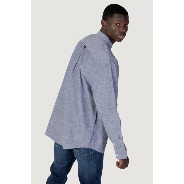 87eed7574c9cec69a821407d07956b74.jpg Ανδρικό Πουκάμισο Λινό TOMMY JEANS DM0DM16272 Μπλέ - Image 2