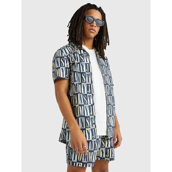 Ανδρικό Πουκάμισο TOMMY JEANS AOP SS DM0DM15930 Μπλέ - Image 3